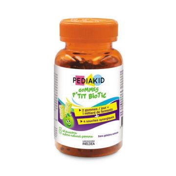 Pediakid Gommes P'tit Biotic, aromă de măr, 60 de jeleuri, Ineldea