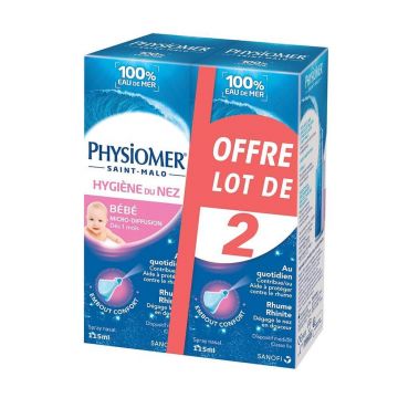 Physiomer Microdifuzie pentru igiena nasului copilului 2x115ml