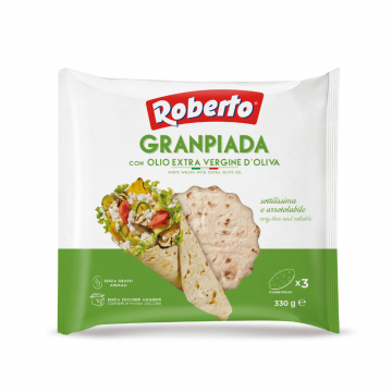 Piadina cu ulei extra vergin de masline, 330 g, Roberto