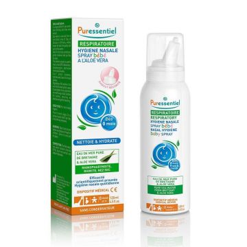 Puressentiel Spray nazal respirator pentru bebeluși Apă de mare și Aloe Vera 120 ml