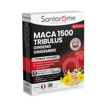 Santarome Maca 1500 Tribulus Tonus Sexuel 30 Comprimés