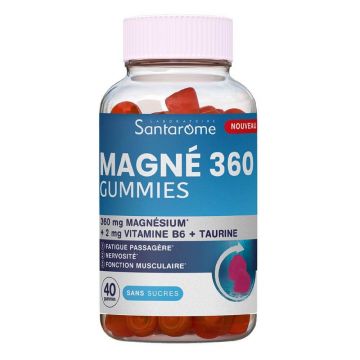 Santarome Magneziu 360 mg Relaxare Fără zahăr 40 Gumă