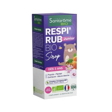 Santarome Respi'Rub Organic Syrup Junior De la 3 ani Aromă de căpșuni 100ml
