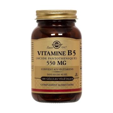 Solgar Vitamine B5 (acid pantotenic) 50 Gelule Beauté Peau, Cheveux, Ongles 50 gélules végétales