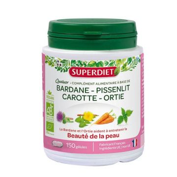 Superdiet Organic Burdock Quatuor pentru frumusețea pielii 150 Geluli