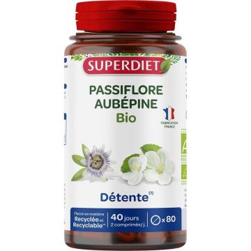 Superdiet Organic Passionflower-Aubepine 80 comprimate