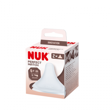 Tetina din silicon Perfect Match, U, + 6 luni, 2 bucati, Nuk