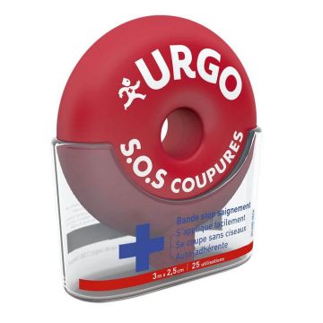 Urgo Sos Coupures Bandages Stop Saignement 3M x 2,5 cm