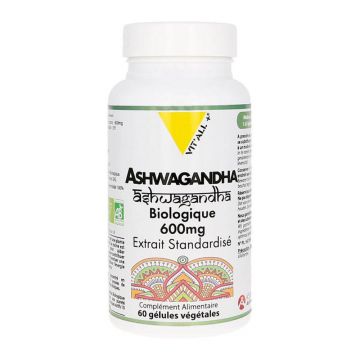 Vit'All+ Ashwagandha Bio 600mg 60 gélules végétales
