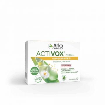 Arkopharma Activox Soothes Throat Mentă și Eucalipt 24 comprimate