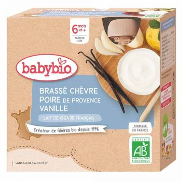 Babybio Lapte de capră Brassé De la 6 luni 4x85g