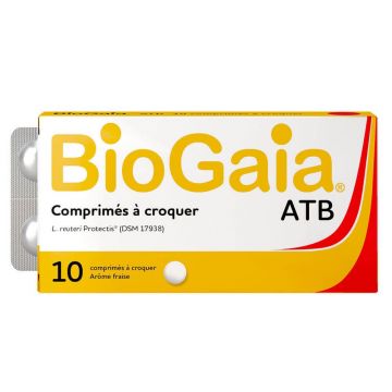 Biogaia ATB comprimate masticabile cu aromă de căpșuni x10