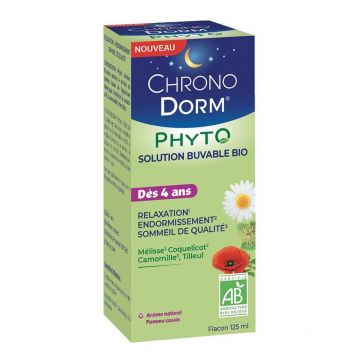Chronodorm Phyto Organic Drink Solution Coacăz negru și aromă de mere 125 ml