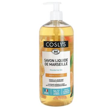 Coslys Tangerine Organic Liquid Soap Marseille Hand and Body 1L