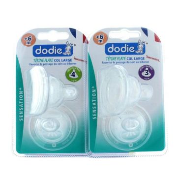 Dodie Sensation+ tetine plate col grande 6 luni și peste x2