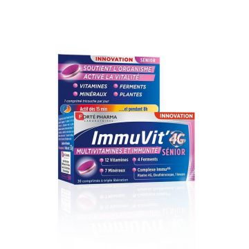 Forté Pharma ImmuVit'4G Vitamine, minerale și fermenți pentru imunitatea seniorilor 30 de comprimate tri-stratificate