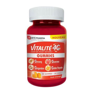 Forté Pharma Vitalité 4G Energizant Consolidare naturală De la 12 ani 60 gume de mestecat
