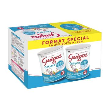 Guigoz Optipro Lait De Croissance En Poudre 3 Format Spécial Dès 1 An 2x780g