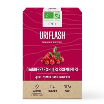 Lero Uriflash Cranberry & Huiles Essentielles 20 gélules