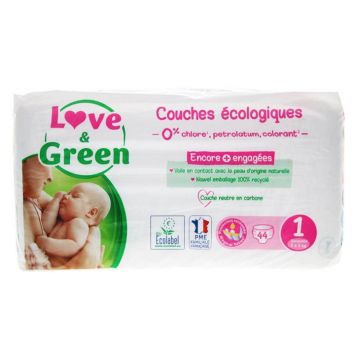 Love&Green Scutece hipoalergenice mărimea 1 de la 2 la 5 kg x44