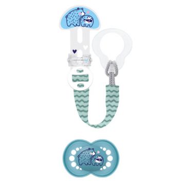 Mam suzetă anatomică + clip suzetă 6 luni+ x1