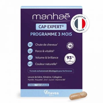 Manhaé Cap Expert 15+ Păr 120 Capsule