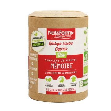 Nat&Form Memoria - Ginkgo/Cypres Bio Eco 120 capsule vegetariene