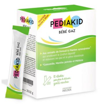 Pediakid Bebe Gaz cu extracte naturale de plante X12 sticks