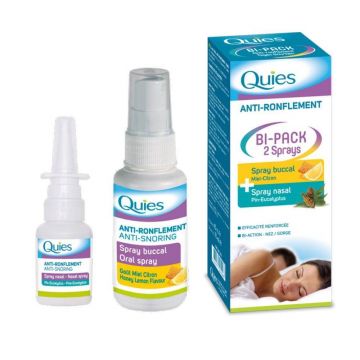 Quies Bi-pack Anti-ronflement Spray bucal 75ml + nazal 15ml 75ml