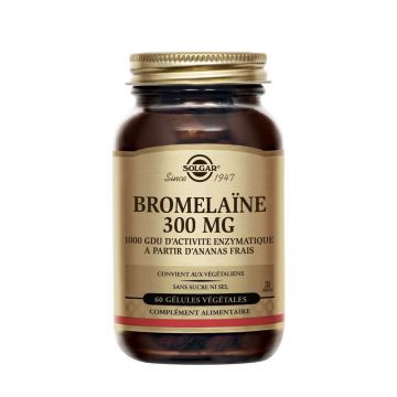 Solgar Bromelain 60 Gelule Digestion Système digestif 300 mg