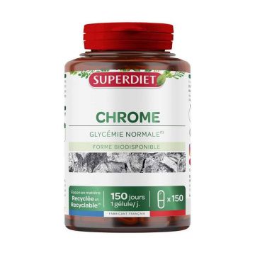 Superdiet Chromium Picolinate Glycémie Normale 150 capsule