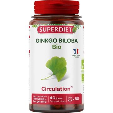 Superdiet Organic Ginkgo Biloba 80 comprimate