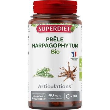 Superdiet Prele-Harpagophytum Organic 80 comprimate