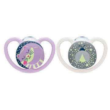 Suzete fiziologice Nuk Space Night 18 până la 36 luni x2