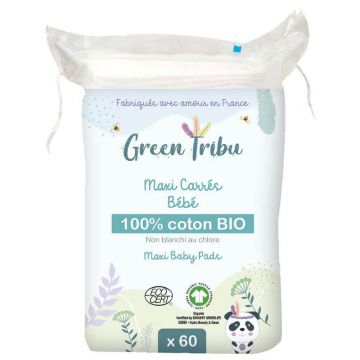 Verde Tribu Maxi Carrés Bébé x60