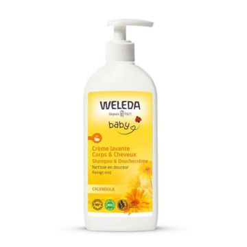 Weleda Calendula Cremă de curățare pentru corp și păr Baby and Child 400 ml
