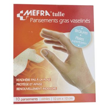 3M Mefra Pansamente uleioase sterile impregnate cu vaselină 10cmx10cm X10