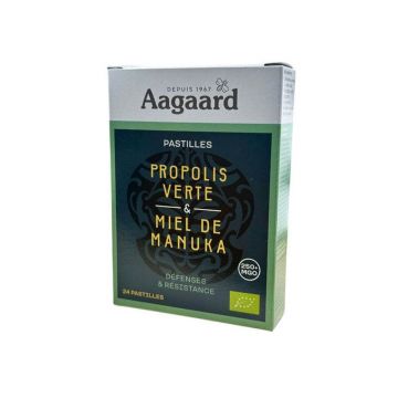 Aagaard Propolis verde și miere organică de Manuka x36 comprimate