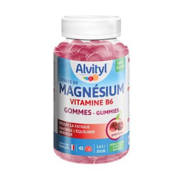 Alvityl Magneziu Vitamina B6 aromă de cireșe x45 gumă
