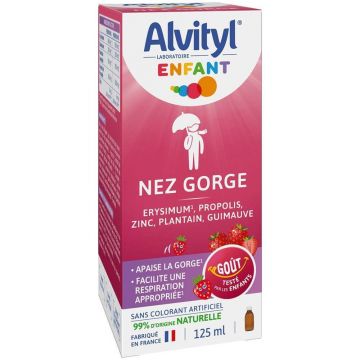 Alvityl Nas și gât pentru copii cu aromă de căpșuni 125 ml