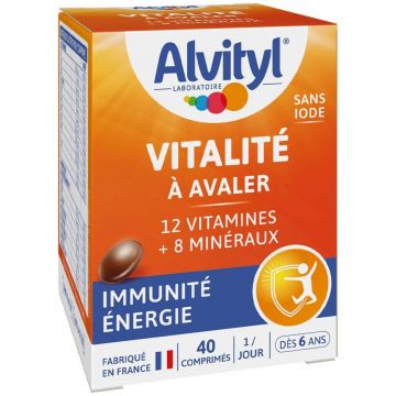 Alvityl Vitality pentru a înghiți aroma de ciocolată de la 6 ani 40 de comprimate