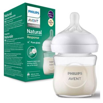 Avent Natural Response Sticlă de sticlă de la naștere 120 ml