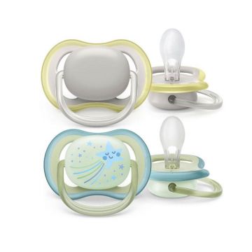 Avent Ultra Air suzetă ortodontică NightTime 0-6 luni 2pcs