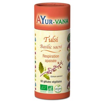 Ayur-Vana Holy Basil Tulsi Organic Calm Respirație 60 capsule