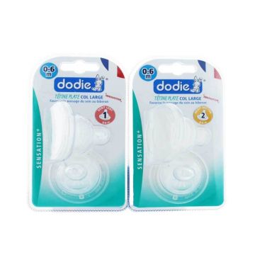 Dodie Sensation+ tetine plate col grande 0-6 luni x2