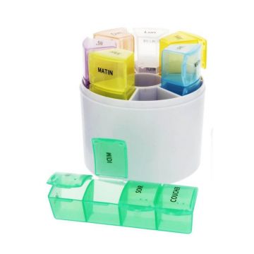 Dozator de pilule Estipharm rotund pentru 7 zile