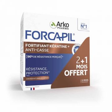Forcapil Fortifiant Kératine+ Anti-Rupere, 180 capsule + 1 lună gratuit, Arkopharma