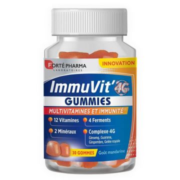 Forté Pharma ImmuVit'4G Multivitamine și imunitate Tangerine Taste 30 Gummies