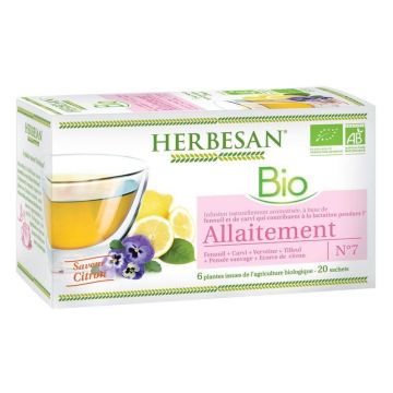 Herbesan Organic Lemon Flavoured Fennel and Caraway Infuzie pentru alăptare 20 de pliculețe
