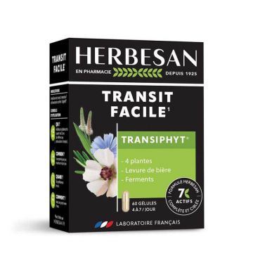 Herbesan Transiphyt Easy Transit 4 plante, drojdie de bere și fermenți 60 capsule